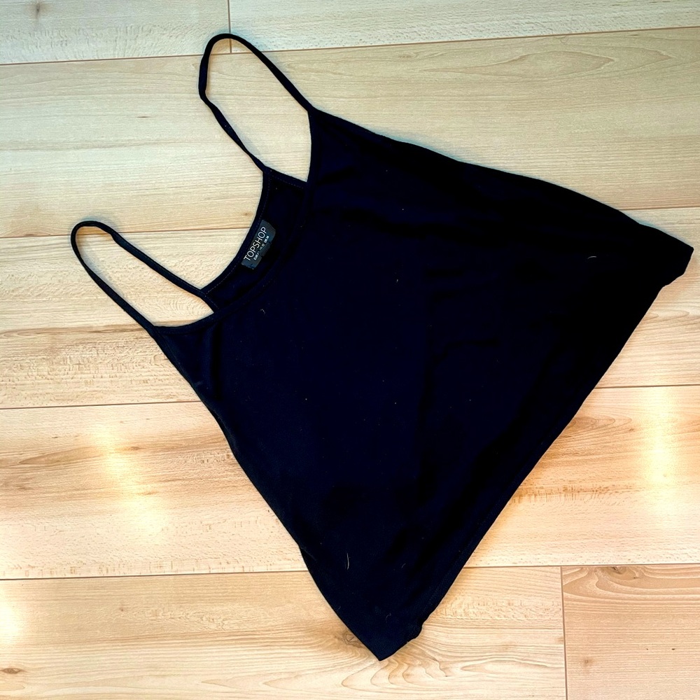 TOPSHOP Flowy Black Basic Tank
